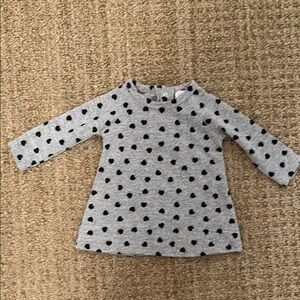 Nordstrom Gray Polka Dot Long Sleeve Tee